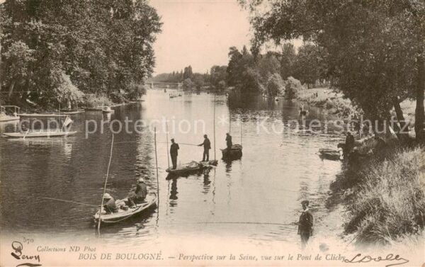 Bois de Boulogne Paris Perspective sur la Seine vue sur le Pon