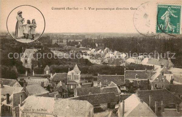 Connerre 72 Sarthe Vue panoramique direction Gare