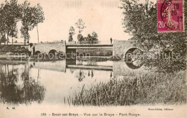 Besse-sur-Braye 72 Vue sur la Braye Pont Rouge