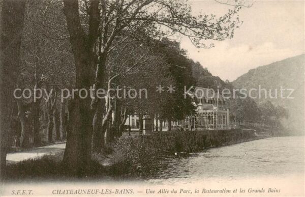Chateauneuf-les-Bains Une Allee du Parc la Restauration et le