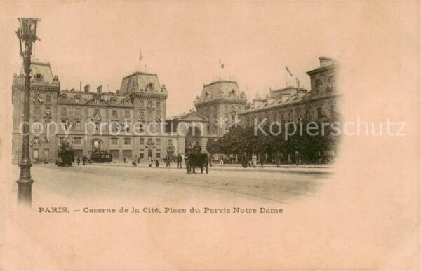 Paris 75 Caserne de la Cite Place du Parvis Notr