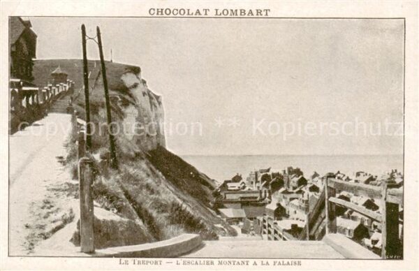 Le Treport 76 Escalier montant a la falaise Werbung C