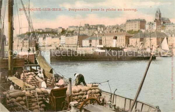 Boulogne 62-sur-Mer Preparatifs pour la peche au hareng