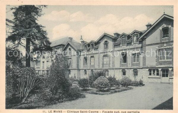 Le Mans Sarthe Clinique Saint Cosme Facade sud vue par
