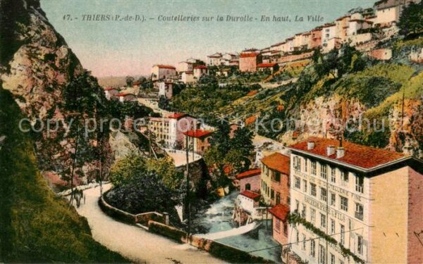 Thiers 63 Puy-de-Dome coutelleries sur la Durolle En haut La