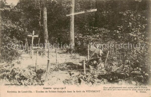 Luneville 54 Meurthe-et-Moselle Tombes de Soldats francais dans la fore