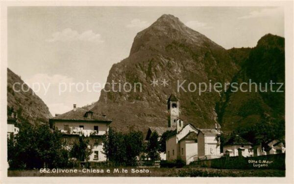 Olivone TI Chiesa e Monte Sosto