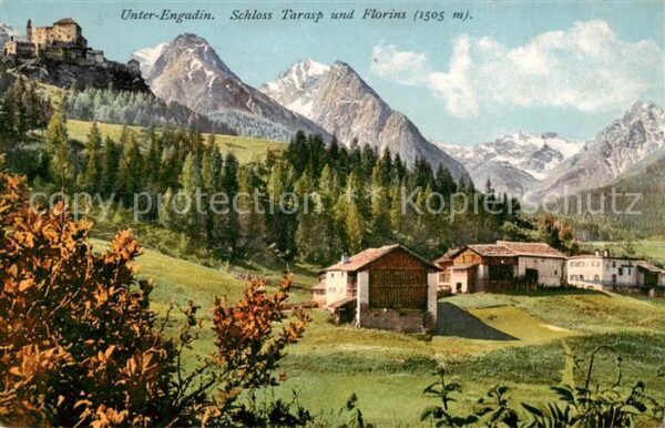 Unterengadin GR Schloss Tarasp und Florins