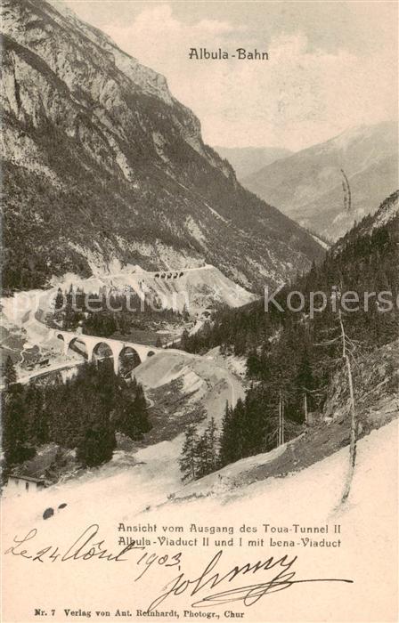 Albulabahn GR Blick vom Ausgang des Toua Tunnel II