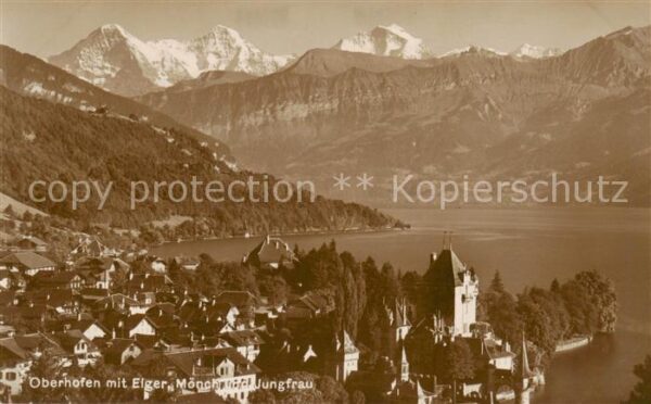 Oberhofen Thunersee mit Eiger Mönch und Jungfrau