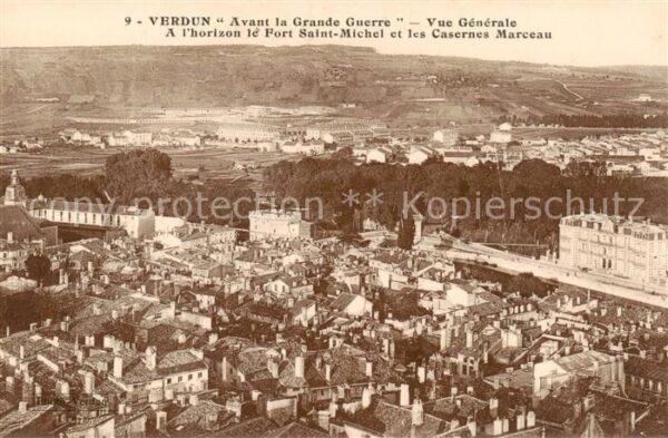 Verdun  55 Meuse Vue generale A l’horizon le Fort Saint