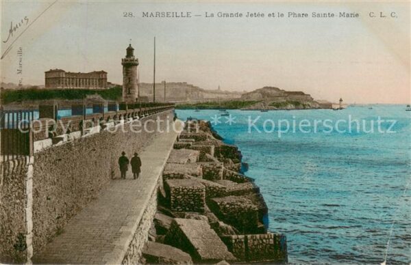 Marseille 13 La Grande Jetee et le Phare Sainte Mari
