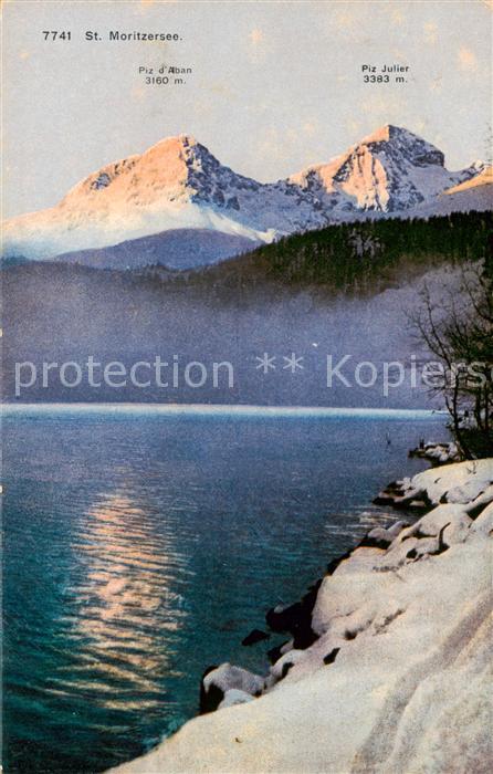 St Moritz GR St Moritzersee mit Piz d’Alban und Piz