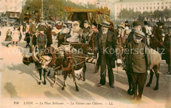 Lyon France La Place Bellecour La Voiture aux Chevr