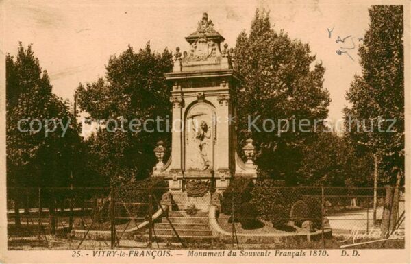 Vitry-le-Francois 51 Marne Monument du Souvenir Francais 1870