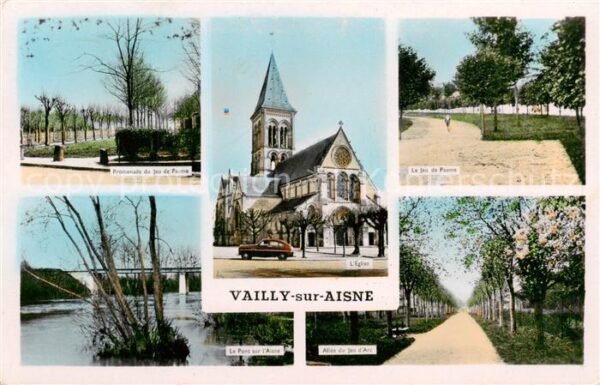 Vailly-sur-Aisne Promenade de Jeu de Paume Eglise La Jeu