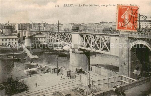 Brest 29 Le Pont National vue prise du Boulevard