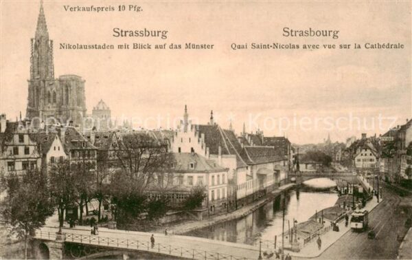Strassburg Elsass Nikolausstaden mit Blick auf das Münste