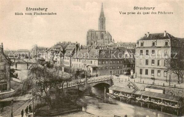 Strassburg Elsass Blick vom Fischerstaden