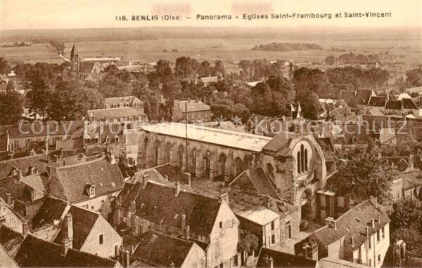 Senlis 60 Oise Panorama Eglises Saint Frambourg et Sai
