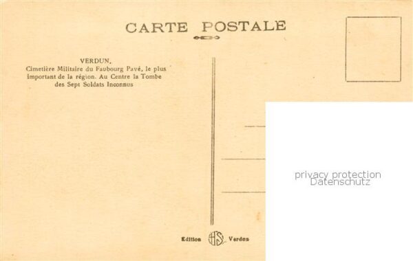 Verdun  55 Meuse Cimetiere Militaire du Faubourg Pave le – Bild 2