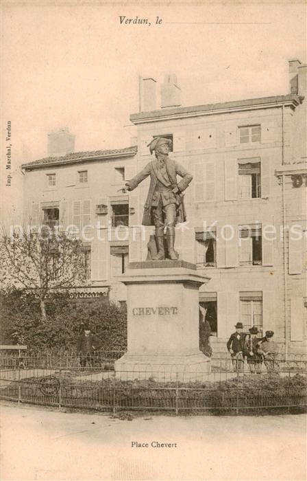 Verdun  55 Meuse Place Chevert Statue Monument