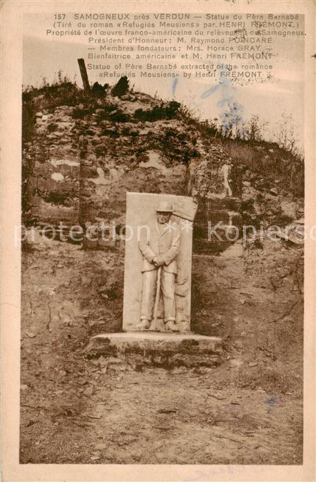 Samogneux 55 Verdun Statue du Père Barnabé