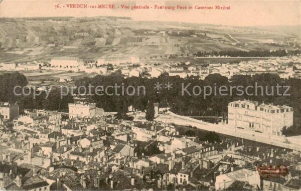 Verdun  55 Meuse Vue Generale Faubourg Pavé et Casernes