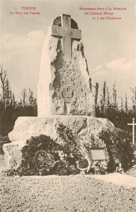 Verdun  55 Meuse Bois des Caures Monument elevé a la mém