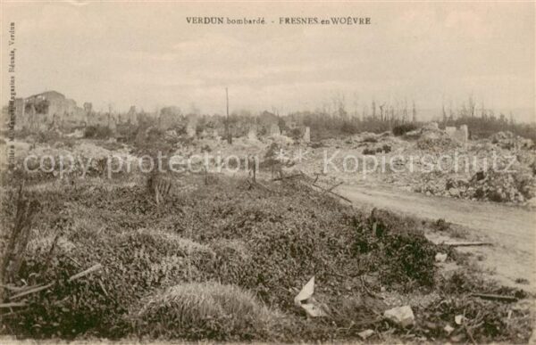Verdun  55 Meuse Region bombardée Fresnes en Woevre Krie