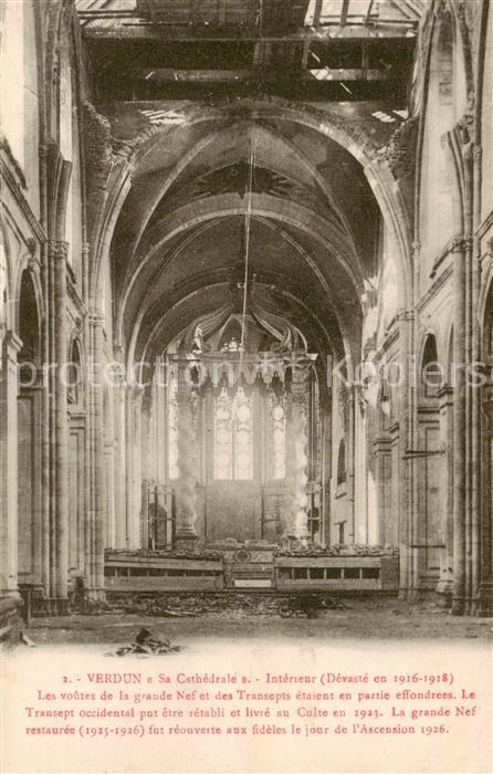 Verdun  55 Meuse Intérieur de la Cathedrale