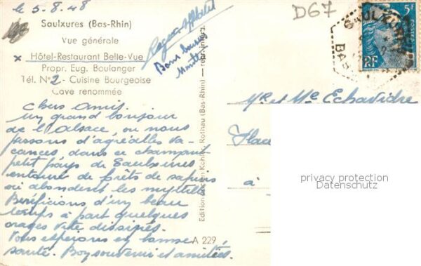 Saulxures 67 Alsace Vue generale Hotel Restaurant Belle Vue – Bild 2