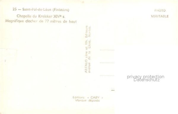 St-Pol-de-Leon 29 Finistere Chapelle du Kreisker Magnifique clocher – Bild 2
