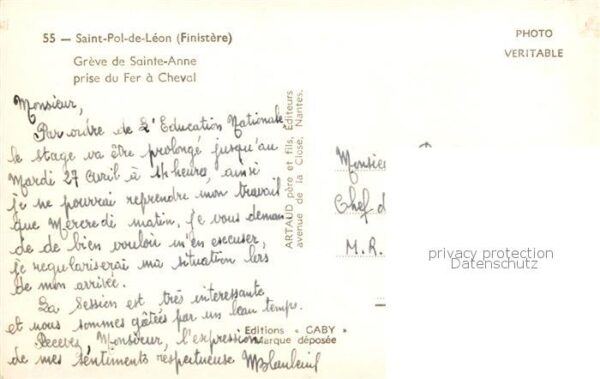 Saint-Pol-de-Leon 29 Finistere Greve de Sainte Anne prise du Fer a Che – Bild 2