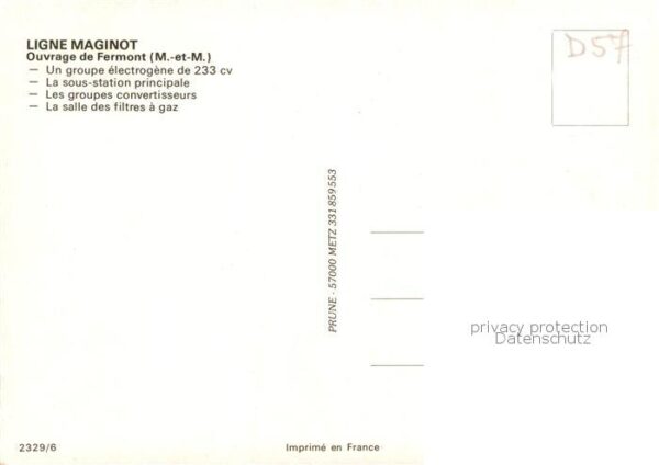 Fermont Montigny-sur-Chiers 54 Meurthe-e Ligne Maginot Ouvrage de Fermont – Bild 2