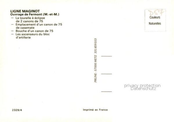 Fermont Montigny-sur-Chiers 54 Meurthe-e Ligne Maginot Ouvrage de Fermont – Bild 2
