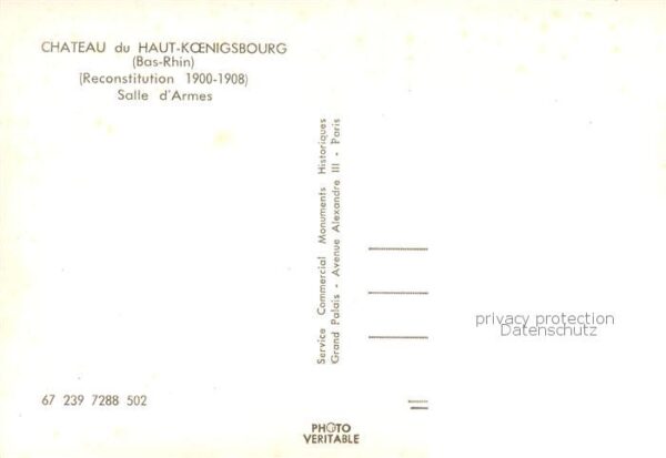 Haut-Koenigsbourg Hohkoenigsburg Le Chateau Salle d_Armes – Bild 2