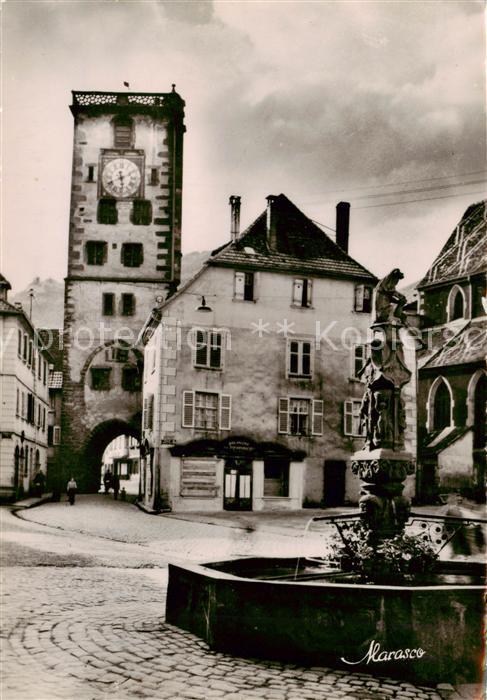 Ribeauville Haut Rhin Alsace 68 La Tour des Bouchers et Fontaine