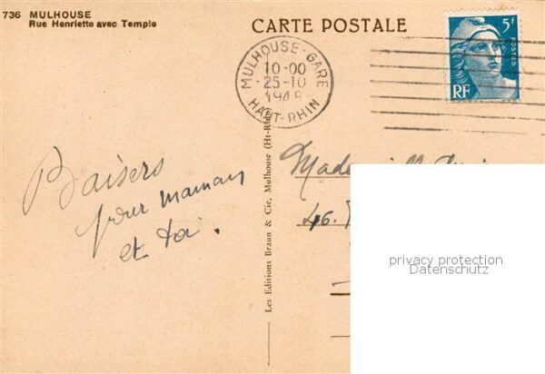 Mulhouse Muehlhausen 68 Alsace Rue Henriette avec Temple – Bild 2