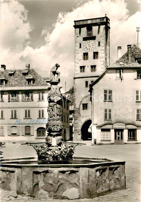 Ribeauville Haut Rhin Alsace 68 Vieille fontaine et la Tour des Boucher