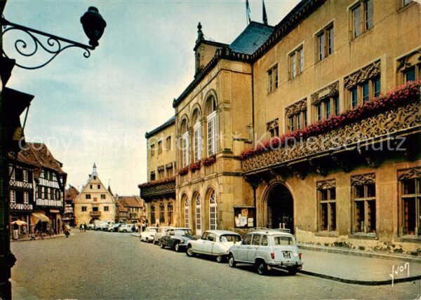 Obernai Alsace Oberehnheim Elsass 67 Hôtel de Ville et son balcon fleuri Rat