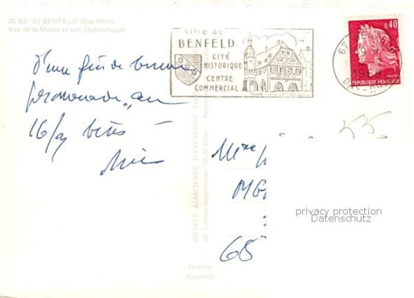 Benfeld  67 Alsace Vue de la Mairie et son Stubenhausel – Bild 2