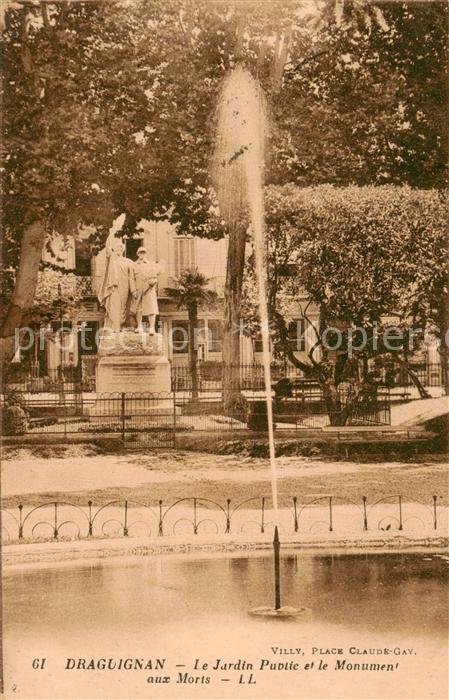 Draguignan 83 Var Le Jardin Public et le Monument aux Mor