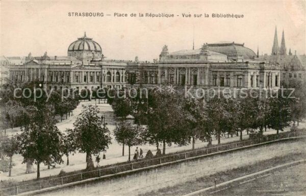 Strasbourg 67 Alsace Place de la Republique Vue sur la Bibli