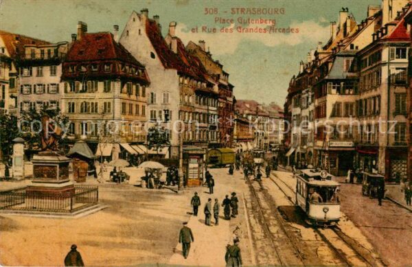Strasbourg 67 Alsace Place Gutenberg et Rue des Grandes Arca