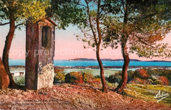 Hyeres-les-Palmiers 83 Var Vue sur la Presqu’ile de Gians et les I