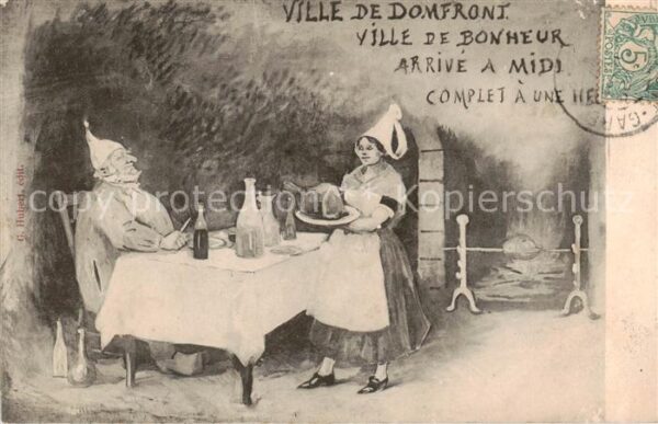 Domfront 60 Oise Ville de Bonheur arrive a midi