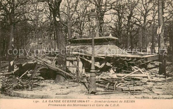 Reims 51 Bombardement de Reims Promenade des Mar