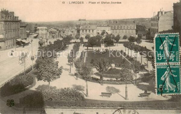 Limoges 87 Place et Statue Jourdan