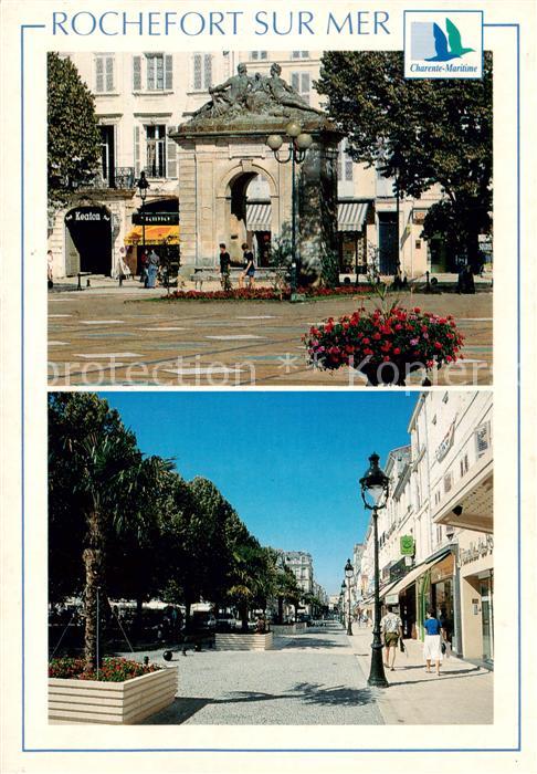 Rochefort 17-sur-Mer Charente-Maritime La fontaine place Colbert et la rue de